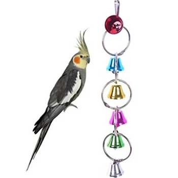 1 бр. цветна играчка за папагал, камбанка, струнен играчка за птици, играчки за царапания папагал, украса за дома