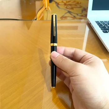 100% чисто нов Луксозен черен класически перьевой топка, химикалка химикалка за подпис, офис и ученически пособия за писма, канцеларски материали