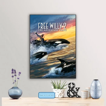Безплатно Willy 2 The Adventure Home (1995) Плакат на филма Корица Фото Печат върху платно Стенно Изкуство, Начало Декор (Без рамка)